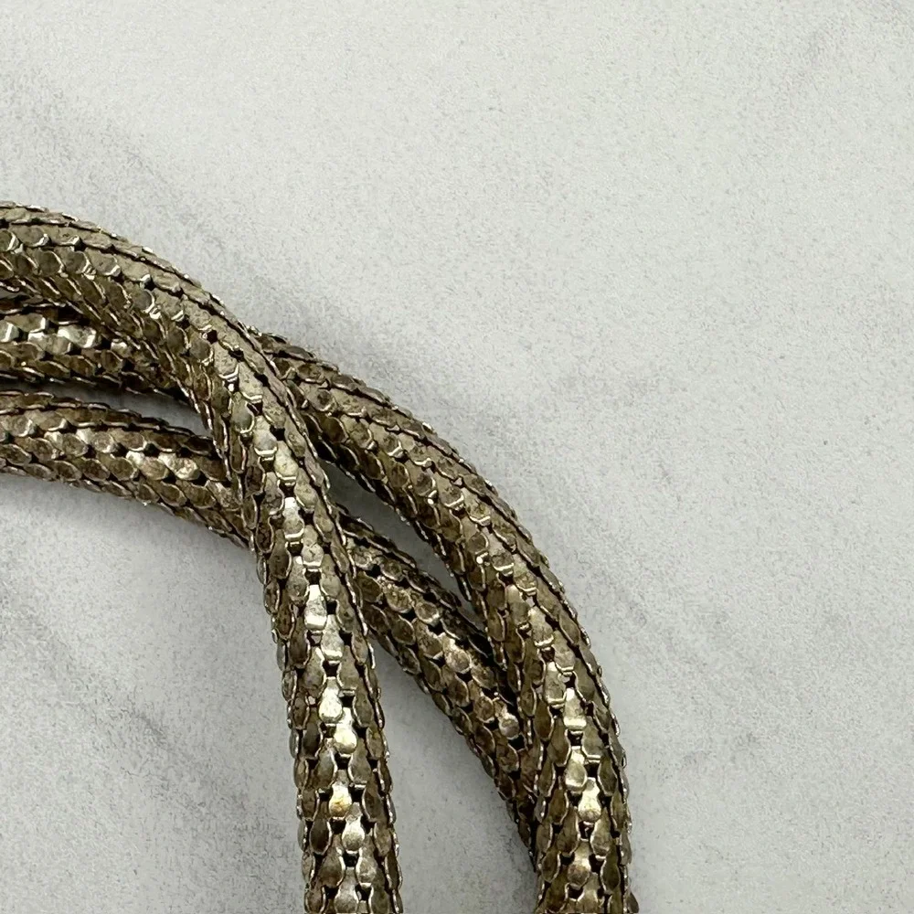 Vintage Gold-Tone Snake Waist Belt with Pearl Eye